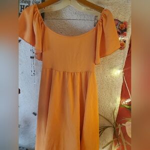 Orange Off-Shoulder Dress
